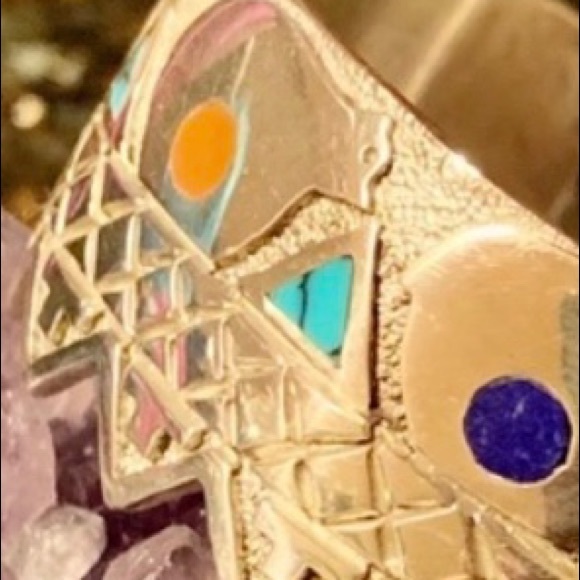 Richard Begay sterling silver unisex 🐻 cuff - Picture 8 of 8